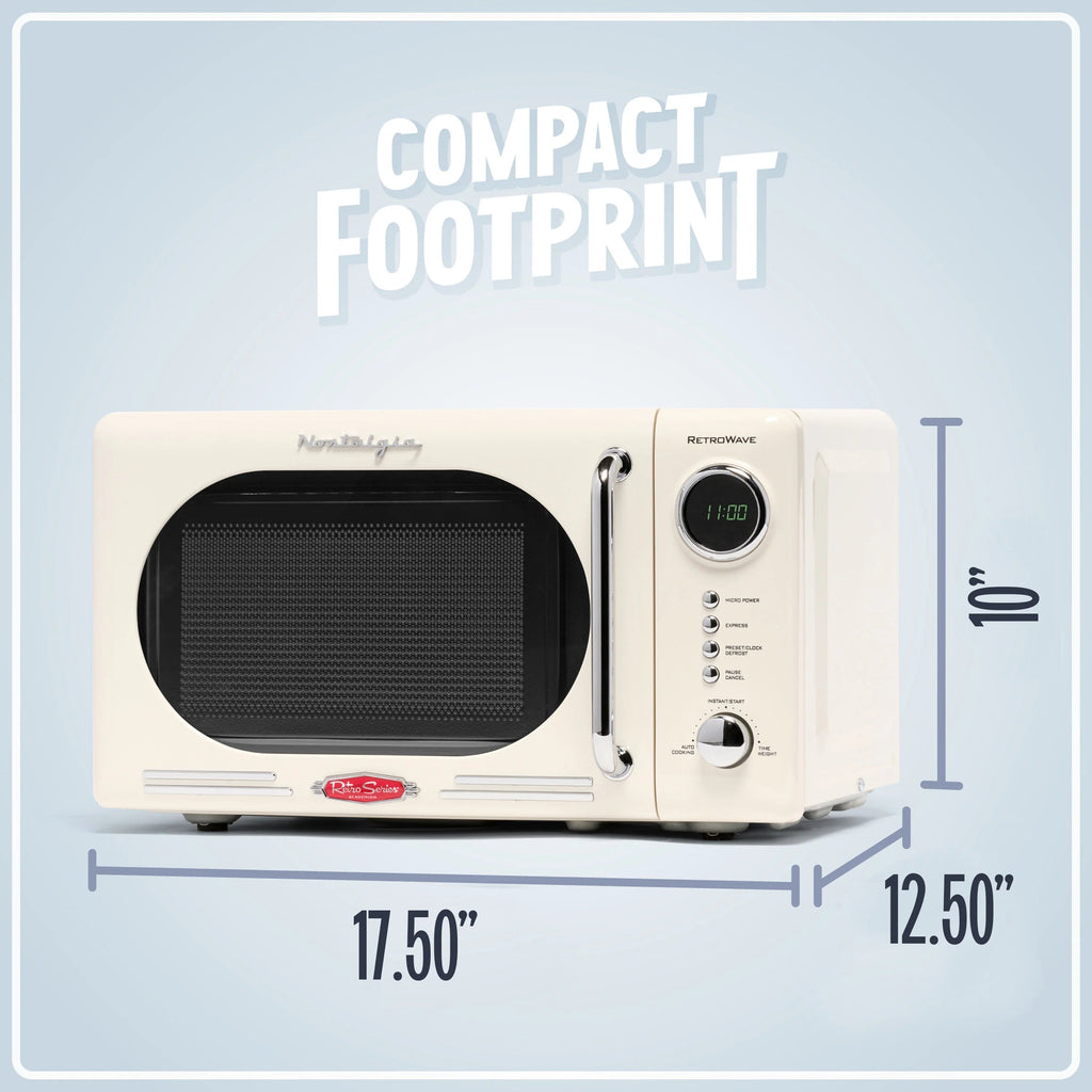 Nostalgia Retro Compact Countertop Microwave Oven 0.7 Cu. Ft. 700-Watts Orange