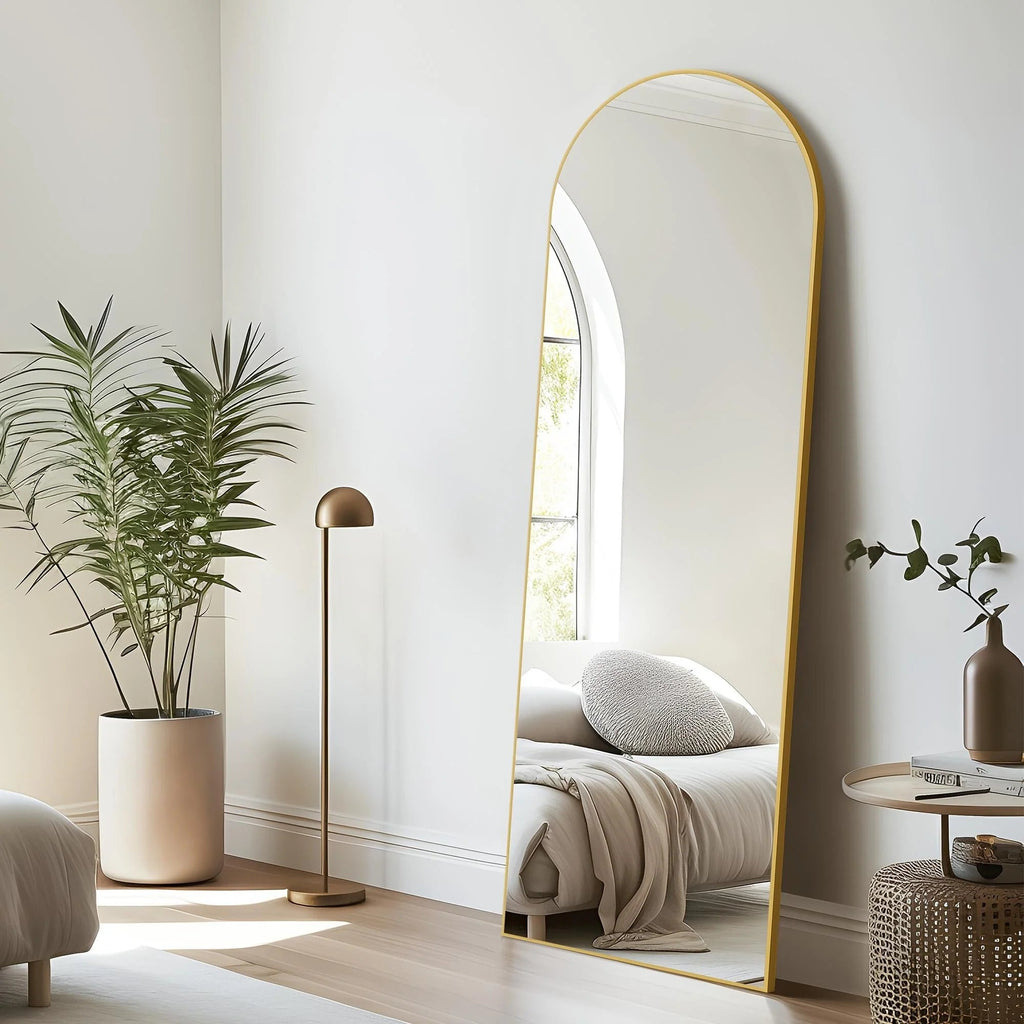 Arched Full-Length Floor Mirror - Standing And Wall-Mounted