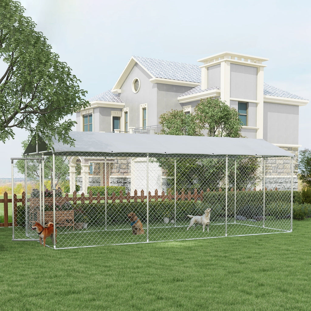 PawHut Outdoor Dog Kennel 19.7' x 7.5' x 7.5' With Waterproof Roof - D02-179V02SR