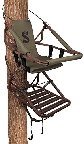 Aluminum Climbing Treestand With Padded Seat, 300 Lb. Capacity And Safety Harness