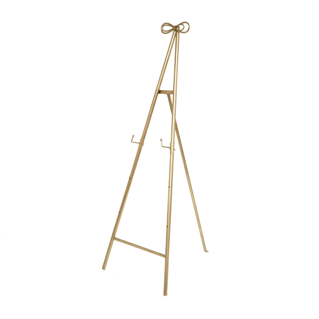 Adjustable 3-Tier Metal Display Stand Gold Floor Easel