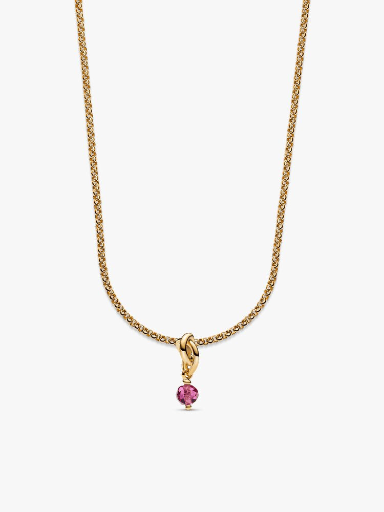 October Eternity Circle Dangle Charm Necklace Set