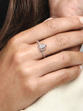 Sparkling Pear Halo Ring
