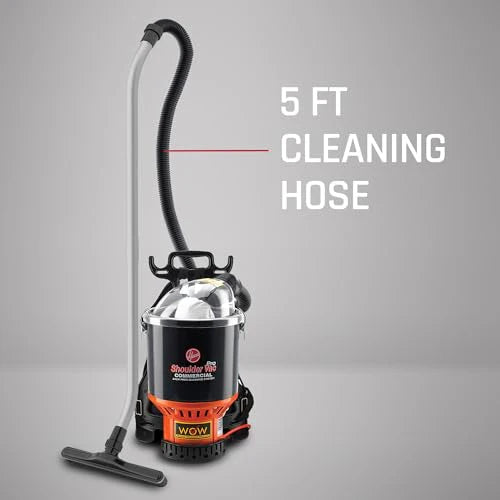 Commercial Shoulder Vac Pro Backpack Bagged Vacuum Cleaner With HEPA Media Filter, Black - C2401