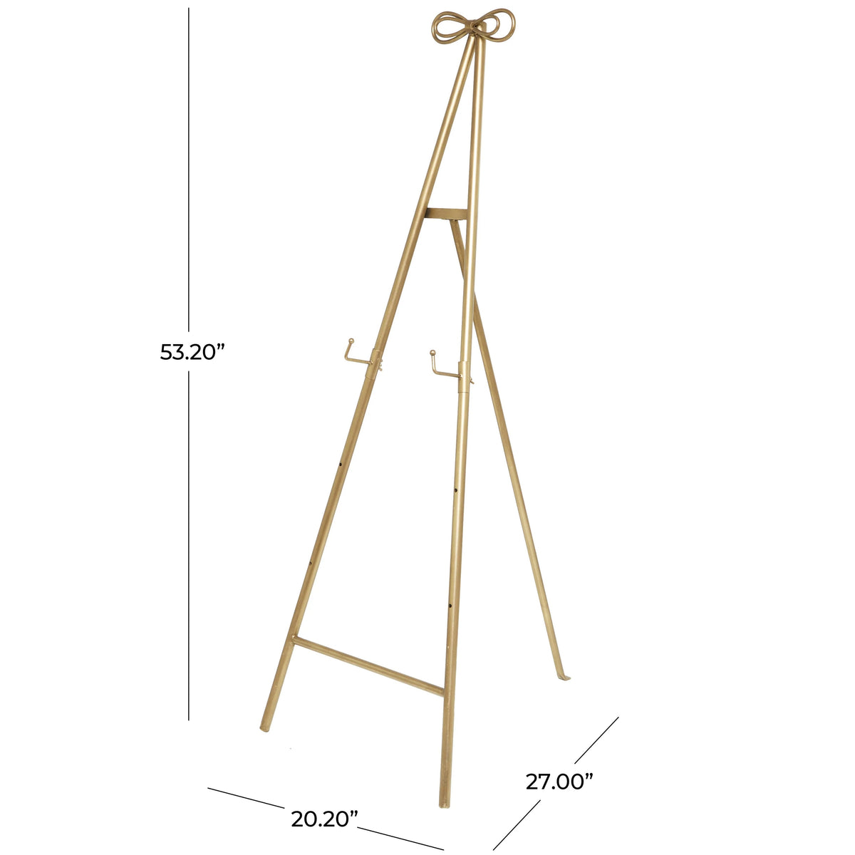 Adjustable 3-Tier Metal Display Stand Gold Floor Easel