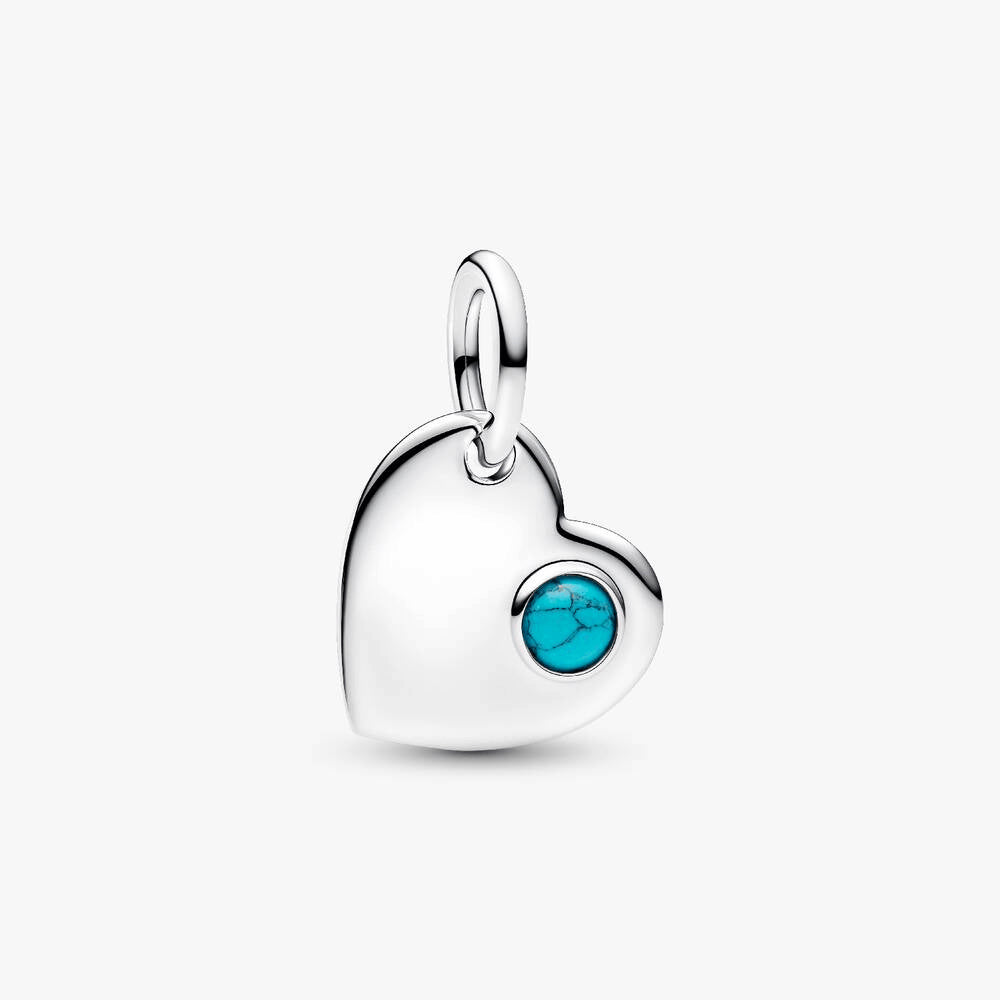 December Birthstone Heart Pendant Necklace