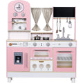 EDUBEBO Height-Adjustable Wooden Play Kitchen Toy Set - Pink