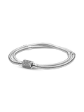 Pandora Moments Double Wrap Barrel Clasp Snake Chain Bracelet/Necklace