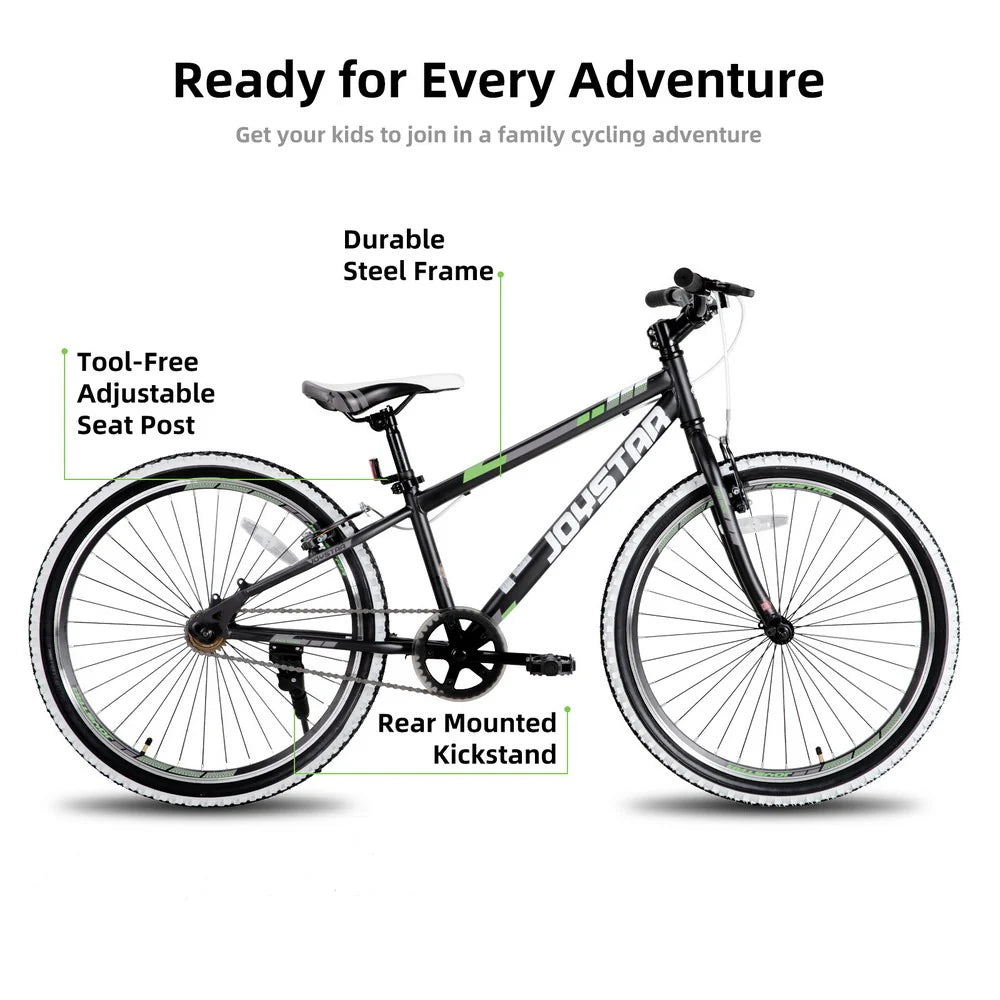 Kids' Single-Speed Mountain Bike, 20-Inch/24-Inch - White Wall Knobby Tires