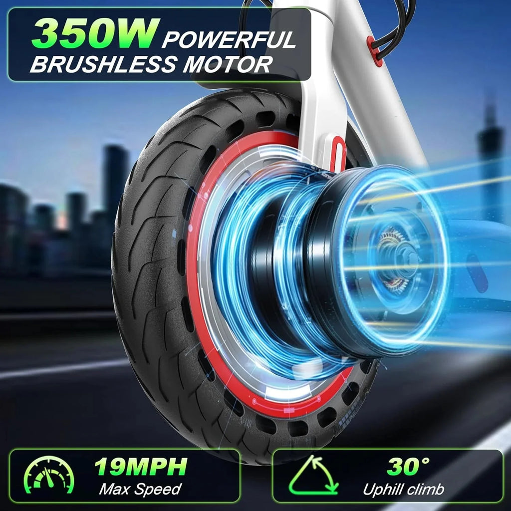 Roinside Electric Scooter, 8.5 in Solid Tires, 350W, 19 MPH, 21-23 Miles - UP12 Plus