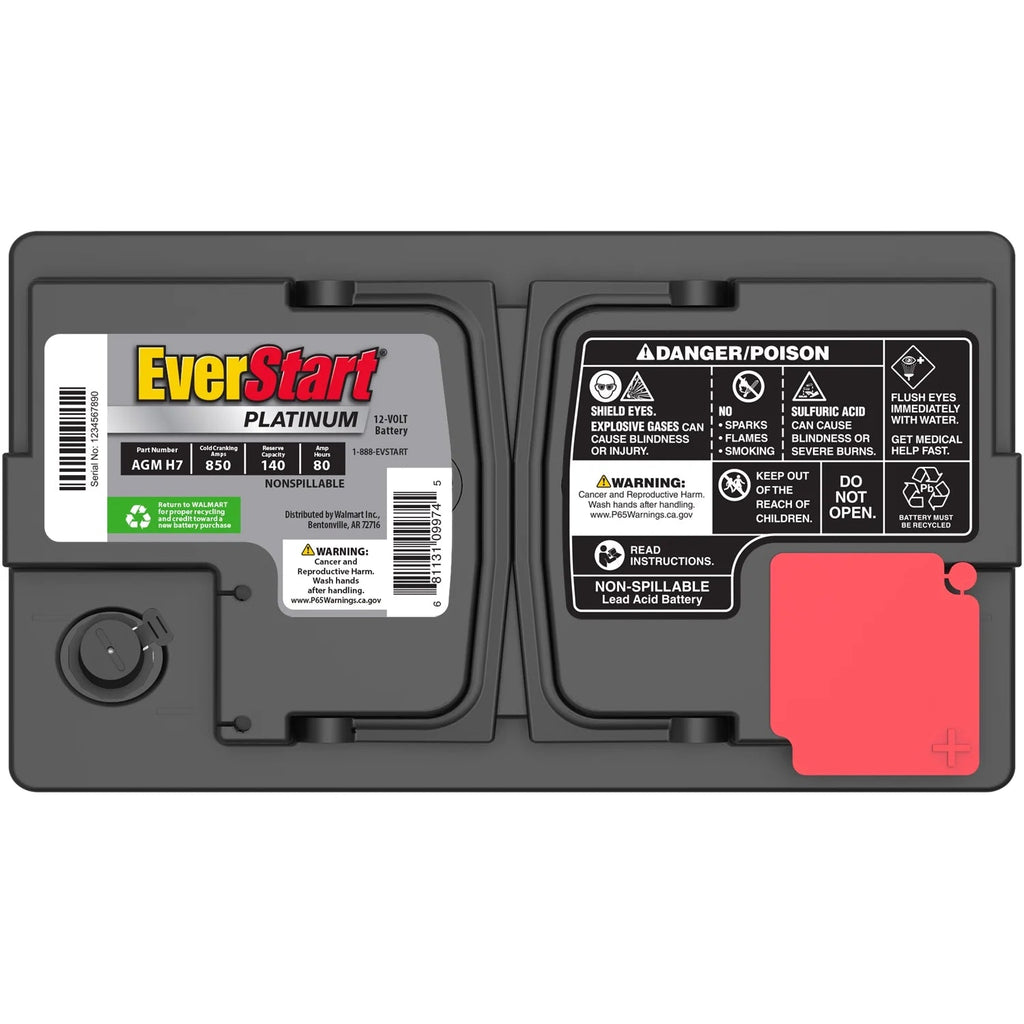 EverStart Platinum AGM Automotive Battery, Group Size H7 / LN4 / 94R, 12 Volt, 850 CCA