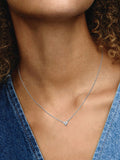 Triple Stone Heart Collier Necklace