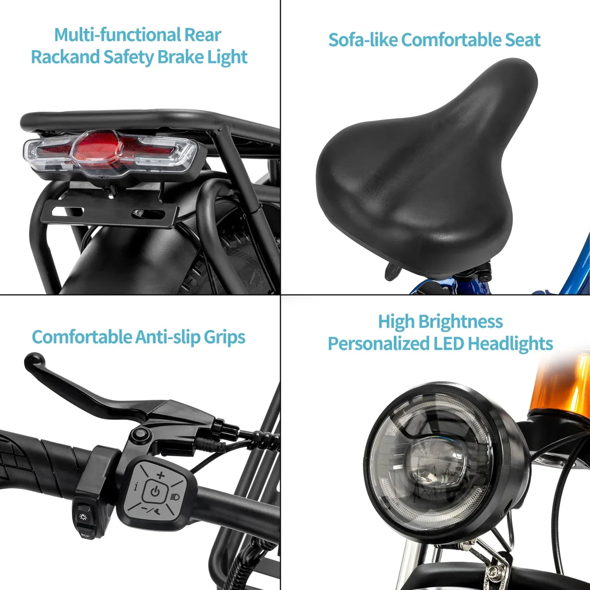 Electric Bike For Adults 750W 48V 15Ah Removable Battery 20x4 Fat Tire Folding - MN-20