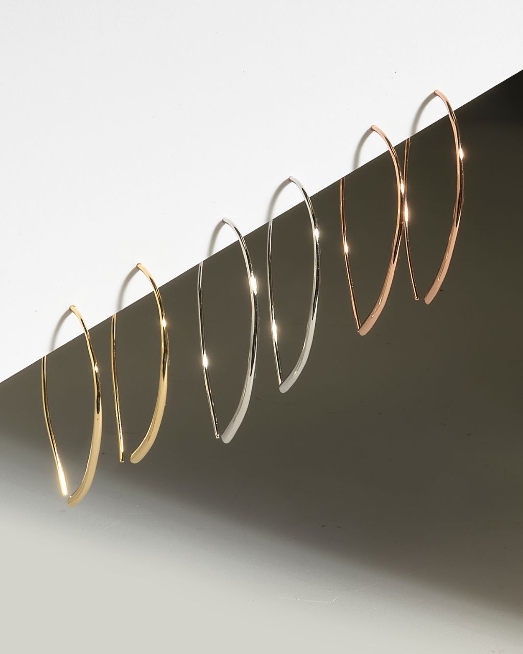 Delicate Threader Hoop Earrings - view 3
