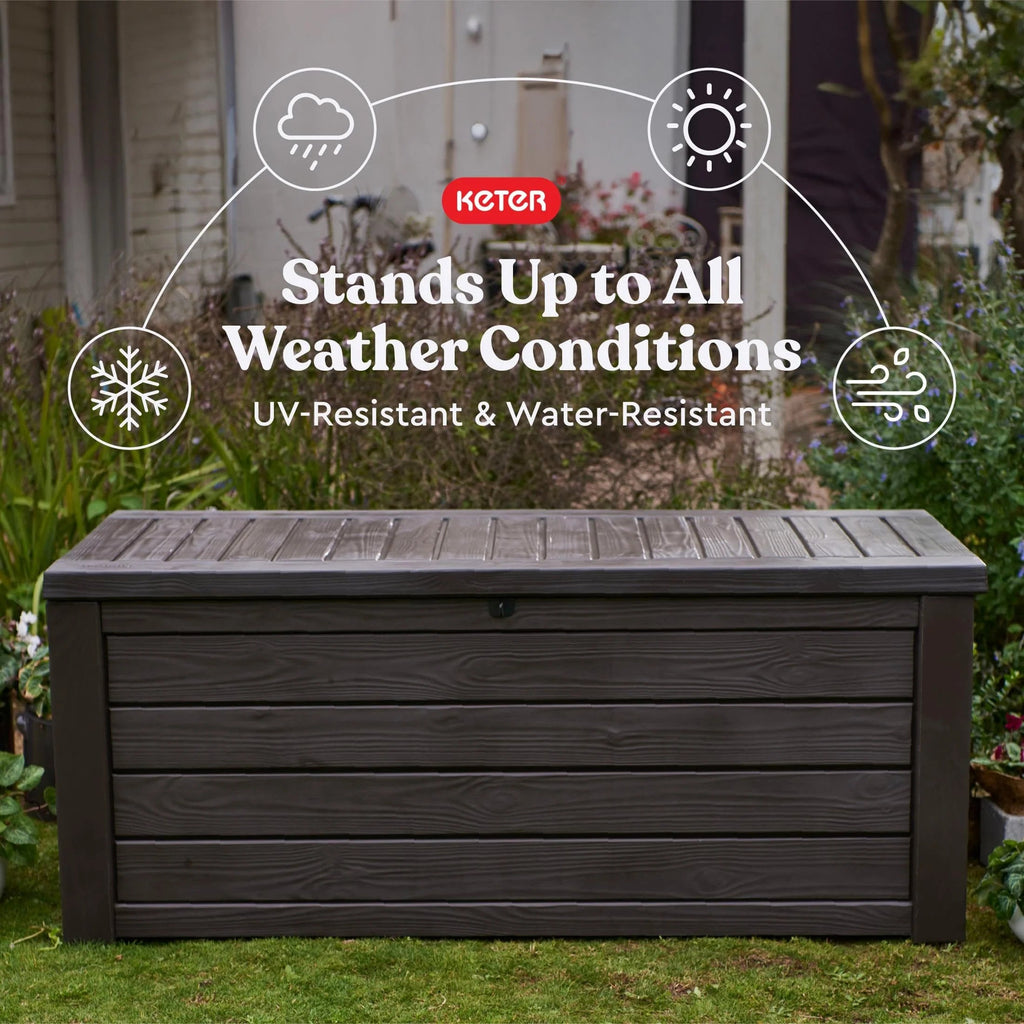 150 Gallon Outdoor Resin Deck Box With Bench Seat
