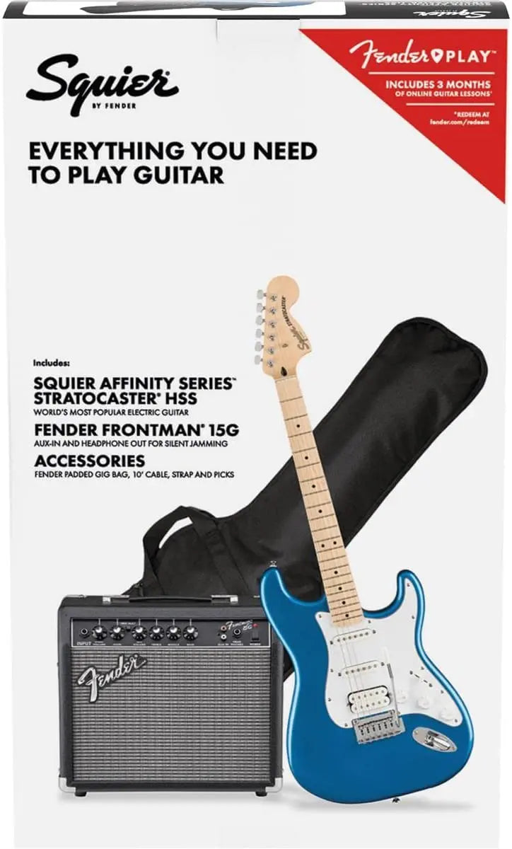 Squier By Fender Affinity Series Stratocaster HSS Pack - Lake Placid Blue, Maple Fingerboard