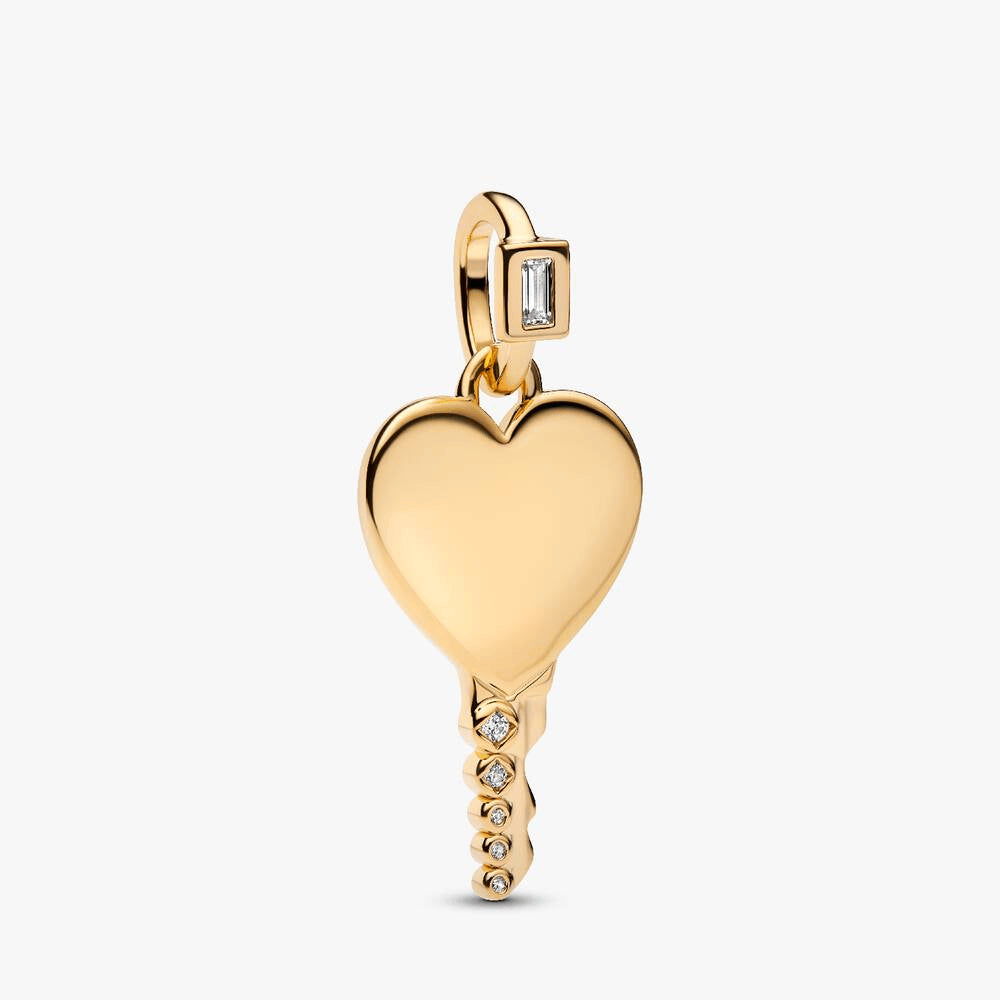 Engravable Heart Key Pendant