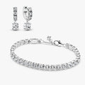 Bold Sparkling Tennis Bracelet and Earring Set