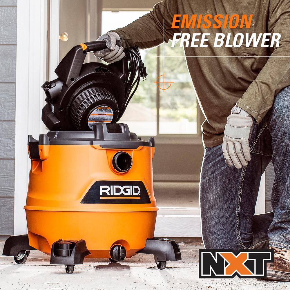 RIDGID 16 Gallon 6.5 Peak HP NXT Wet/Dry Shop Vacuum With Detachable Blower - HD1600
