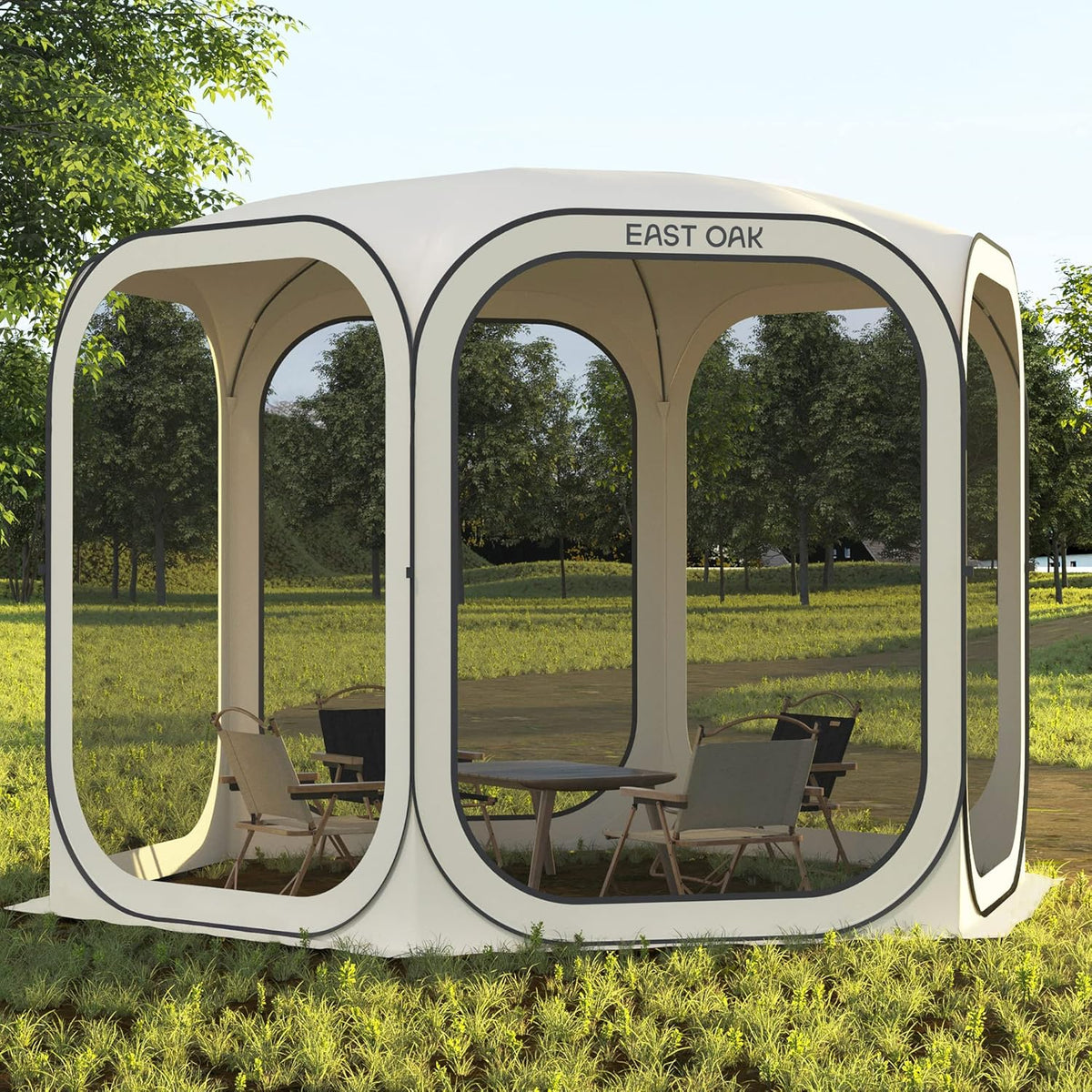EAST OAK Pop-Up Screen House Tent 10 x 10 FT With Carry Bag