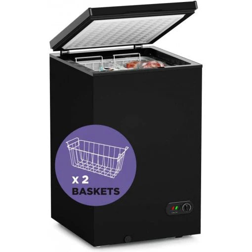 Northair Chest Freezer, 3.5 Cu Ft, 2 Removable Baskets, Black
