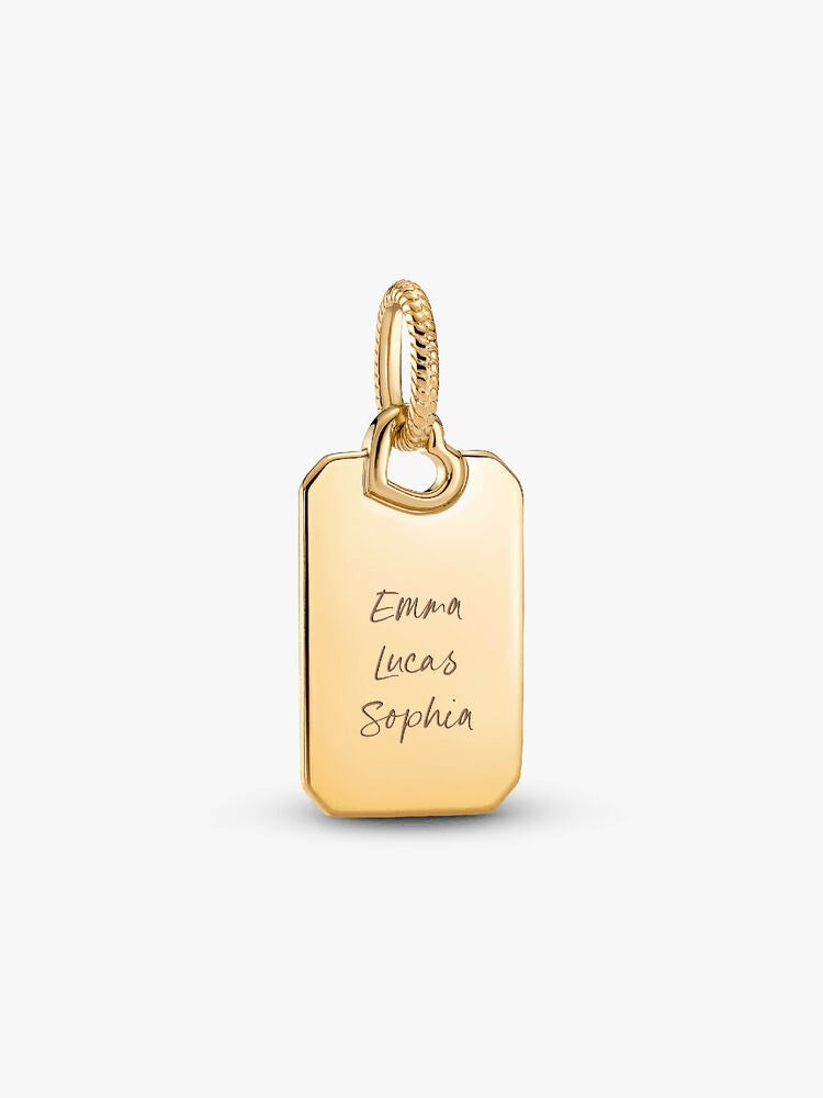 Engravable Rectangle Tag Pendant Necklace Set