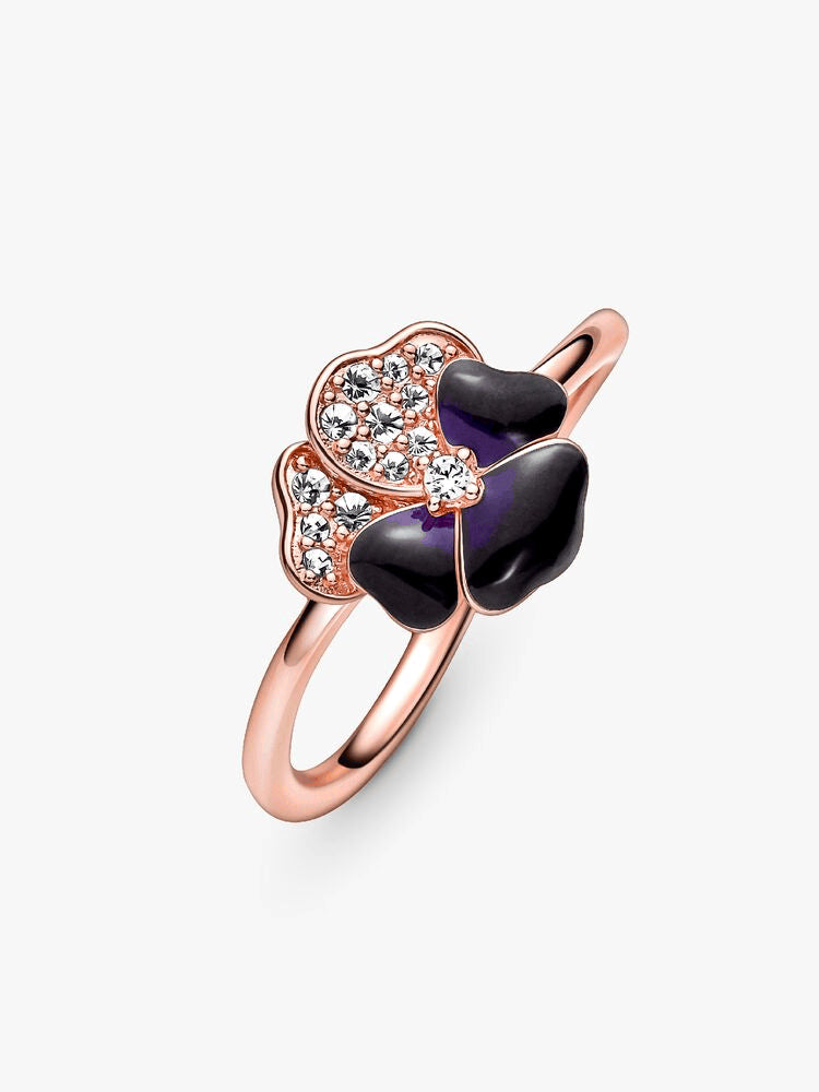 FINAL SALE - Deep Purple Pansy Flower Ring