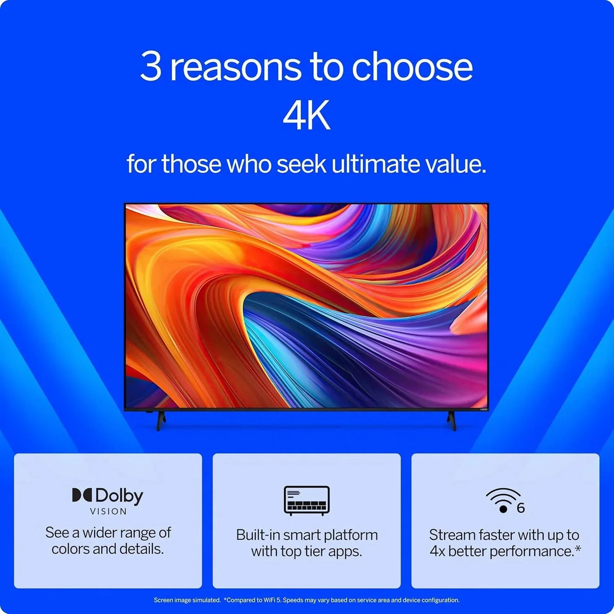 VIZIO 50 in 4K HDR Smart TV, Black - V4K50M-08