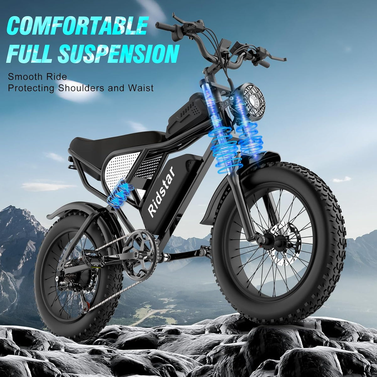 Electric Bike 2000W 37Mph 20in Fat Tires - Q20