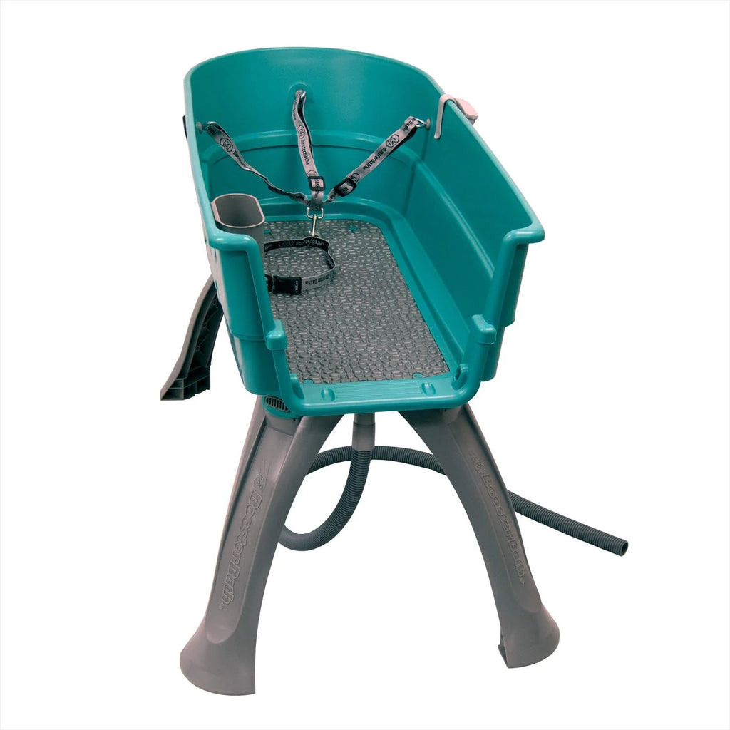 Booster Bath Large Elevated Pet Bathing Tub With Teal Steps Combo - 45 in x 21.25 in x 15 in