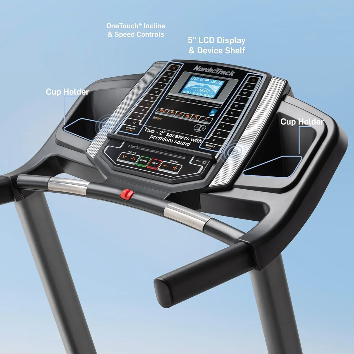 Nordictrack T Series Treadmill, Black, 73.5 in D x 36 in W x 54 in H, 55 in x 20 in Deck