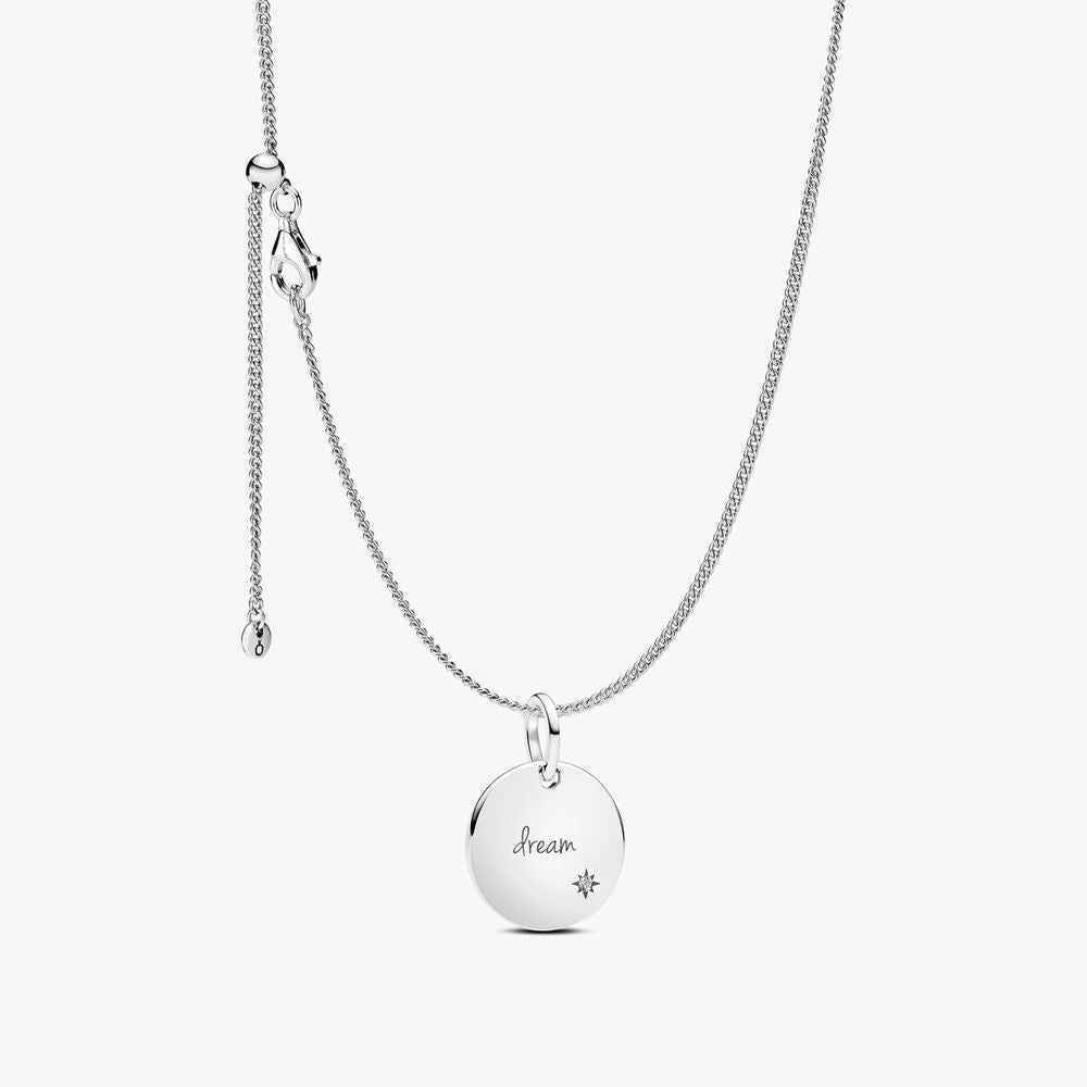 Engravable Lab-Grown Diamond Tag Pendant Necklace