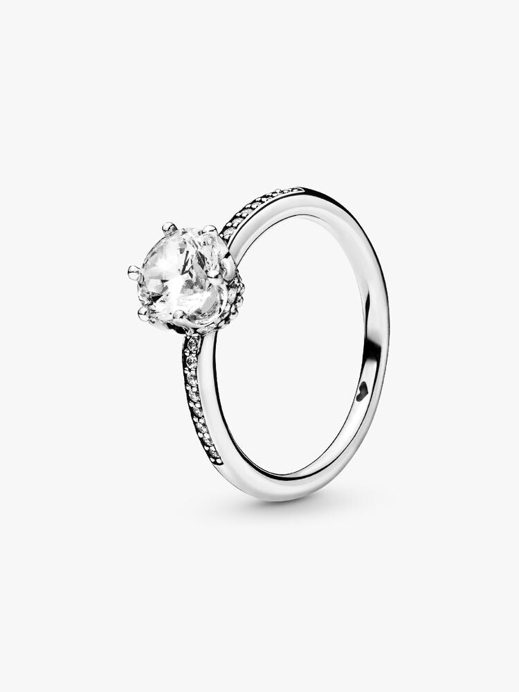 Shimmering Solitaire Wishbone Stacking Ring Set