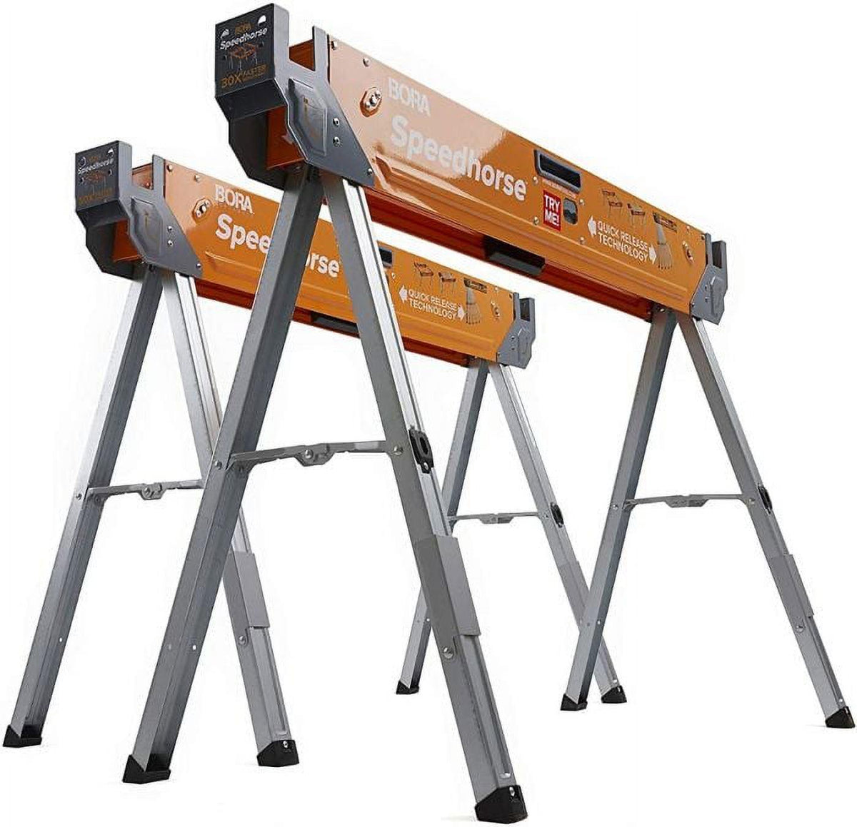 BORA Steel Speedhorse Sawhorse With Auto Release Legs, 30 in H, 2-Pack - PM-4500T