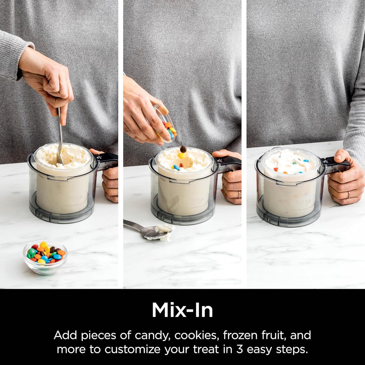 7-in-1 Ice Cream Maker With 2 Pint Containers And Lids - Silver