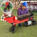 Electric Hydraulic Log Splitter 7 Tons, 2HP, 120V, Red/Black