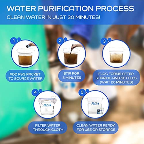 P&G Purifier of Water Portable Water Purifier Packets, Box of 240 Packets - P&GPW240