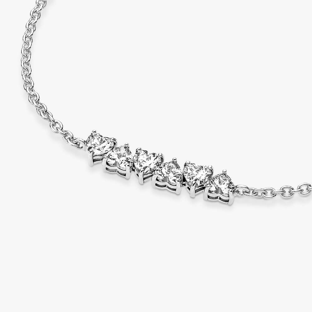 FINAL SALE - Sparkling Endless Hearts Chain Bracelet