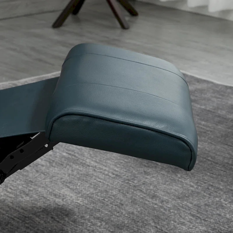 HomCom Faux Leather Manual Swivel Recliner Chair With Extendable Footrest