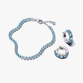 Sparkling Light Blue Tennis Jewelry Set