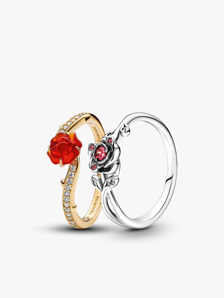 Two-Tone Beauty and the Beast Ring Set