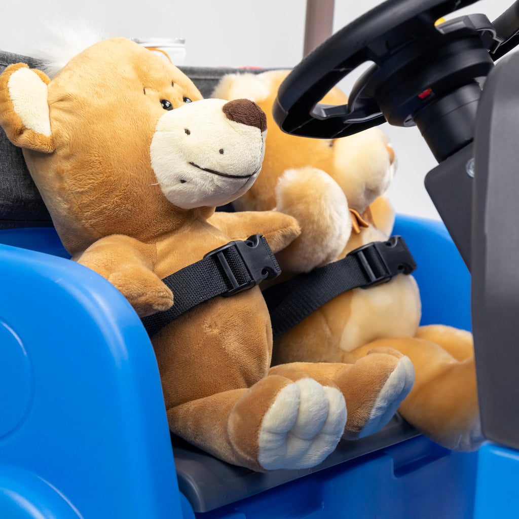 Kids 2-Seat Side-by-Side Push Ride-On SUV - Blue Or Gray
