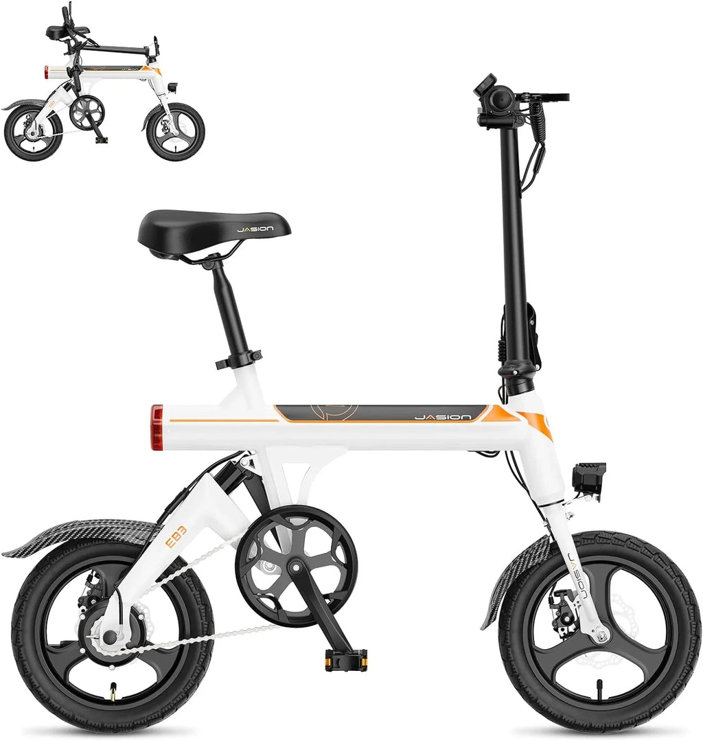 Jasion 14 Inch Folding Electric Bike, 21 Mph, 500W Peak Motor, 270Wh Battery - EB3
