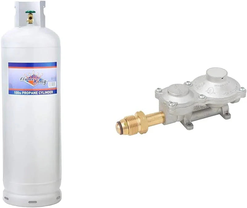 Flame King Steel 100LB Propane Tank Cylinder With POL Valve And Collar - YSN100b
