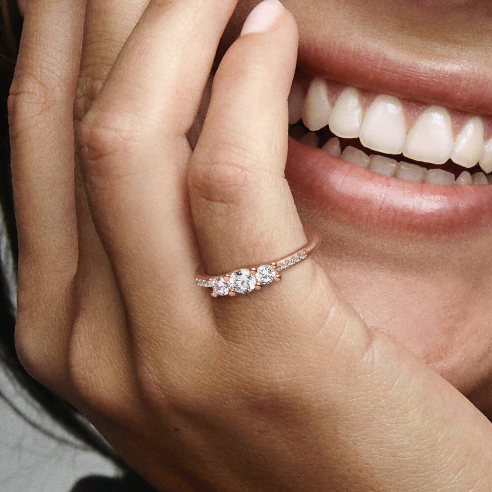 FINAL SALE - Clear Three-Stone Ring