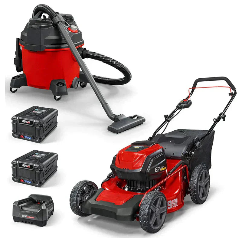82V Max 21 Inch Cordless Lawn Mower, Steel Deck, 3-In-1, Red/Black - SXDWM82