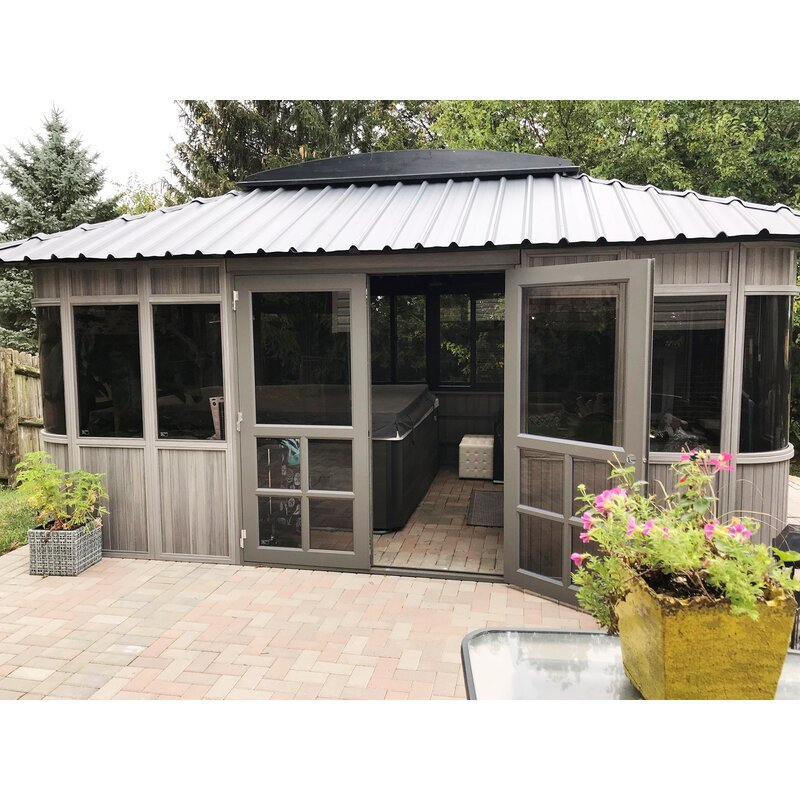 Composite PVC Patio Gazebo, 17.5-Ft. x 11.5-Ft.