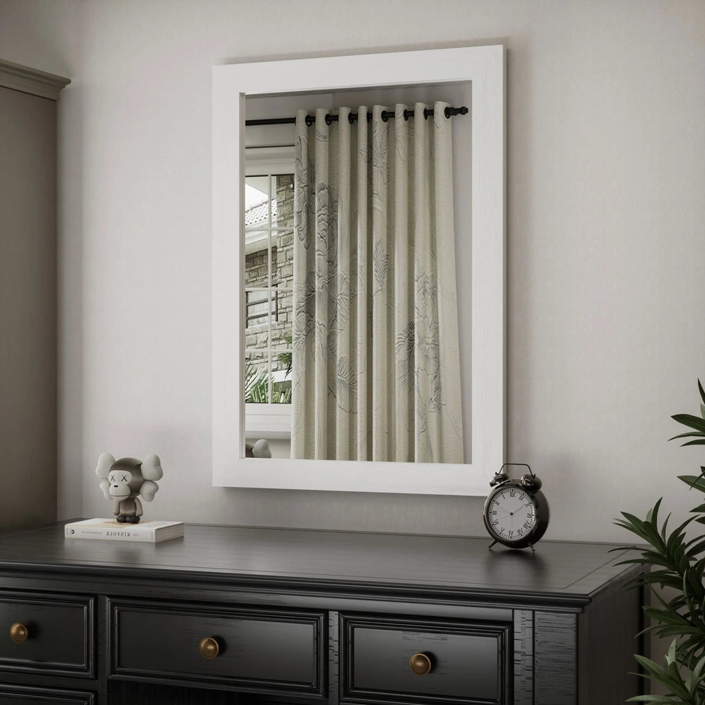 Rectangular Wall Mirror With Wood Frame, 18 x 26 in, 22 x 30 in, 24 x 36 in, or 40 x 26 in - Multiple Sizes