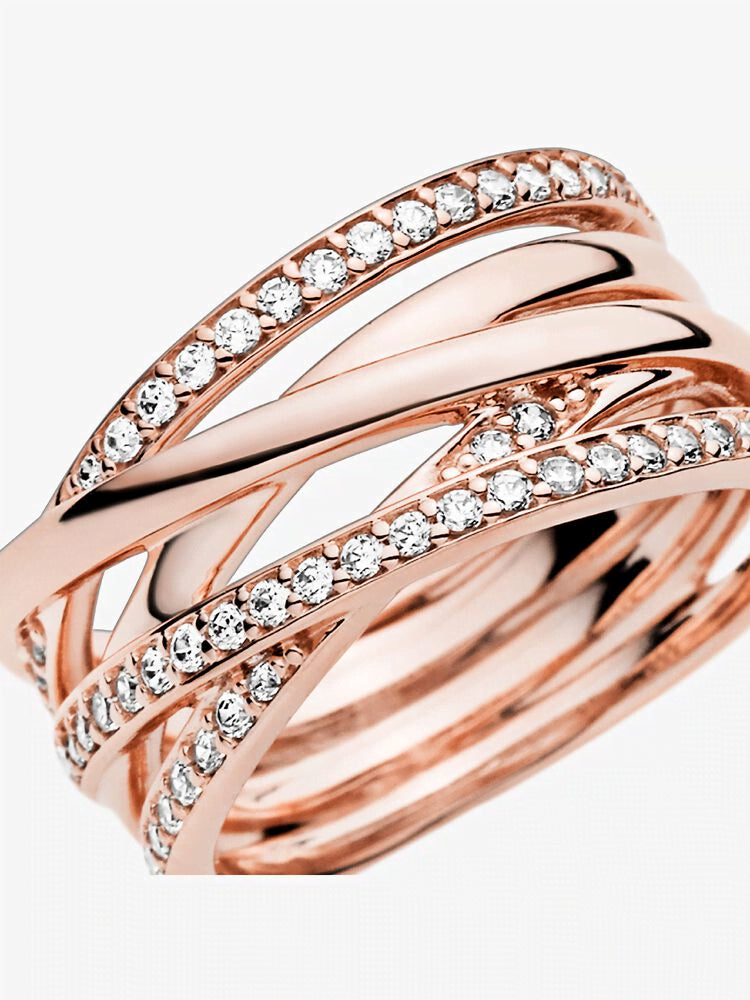 Sparkling & Polished Lines Ring