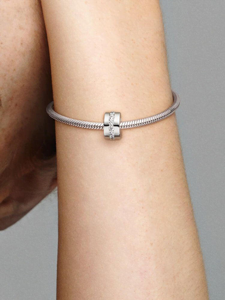 Clear Sparkling Row Clip Charm